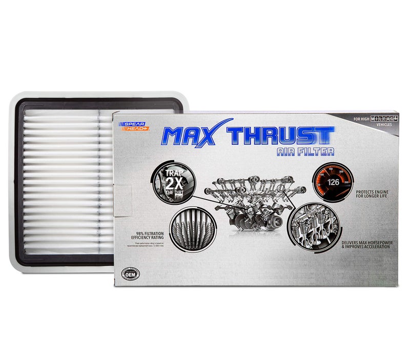 SPEARHEAD فلتر هواء محرك Spearhead MPG Defense Max Thrust Engine لجميع المركبات التي قطعت مسافة طويلة، يناسب مثل صانع المعدات الأصلية ويستعيد MPG والتسارع (MT-997) - Image 1
